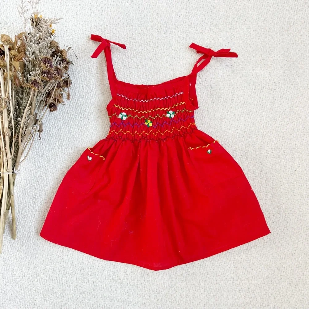 Vintage Smocked & Embroidered Sundress - Picture 1 of 3